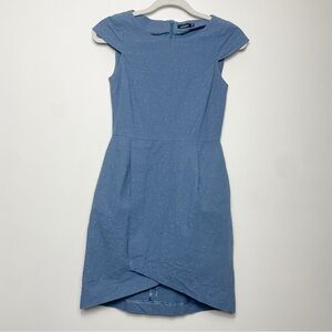 Kate Spade Saturday mini wrap dress with cap sleeves and pockets, blue, size 00